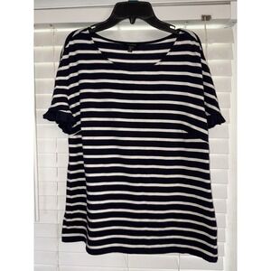 Talbot's Women's Navy‎ And White Shirt Size Medium
